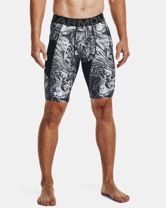 Men's HeatGear® Long Printed Shorts in Gray image number 0